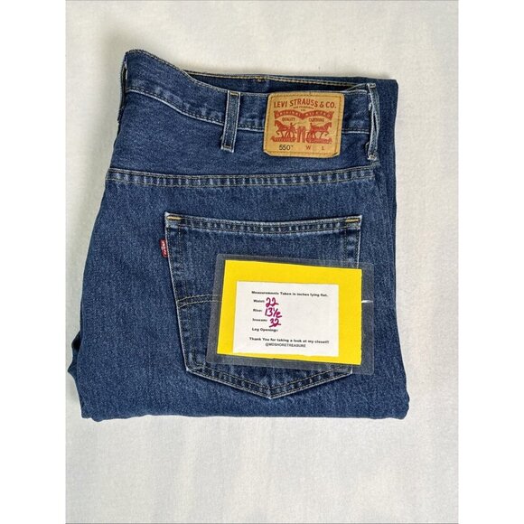 Levis 550 Jeans Mens 44x32 Blue Denim Relaxed Fit Straight Leg Med Wash - Picture 10 of 10